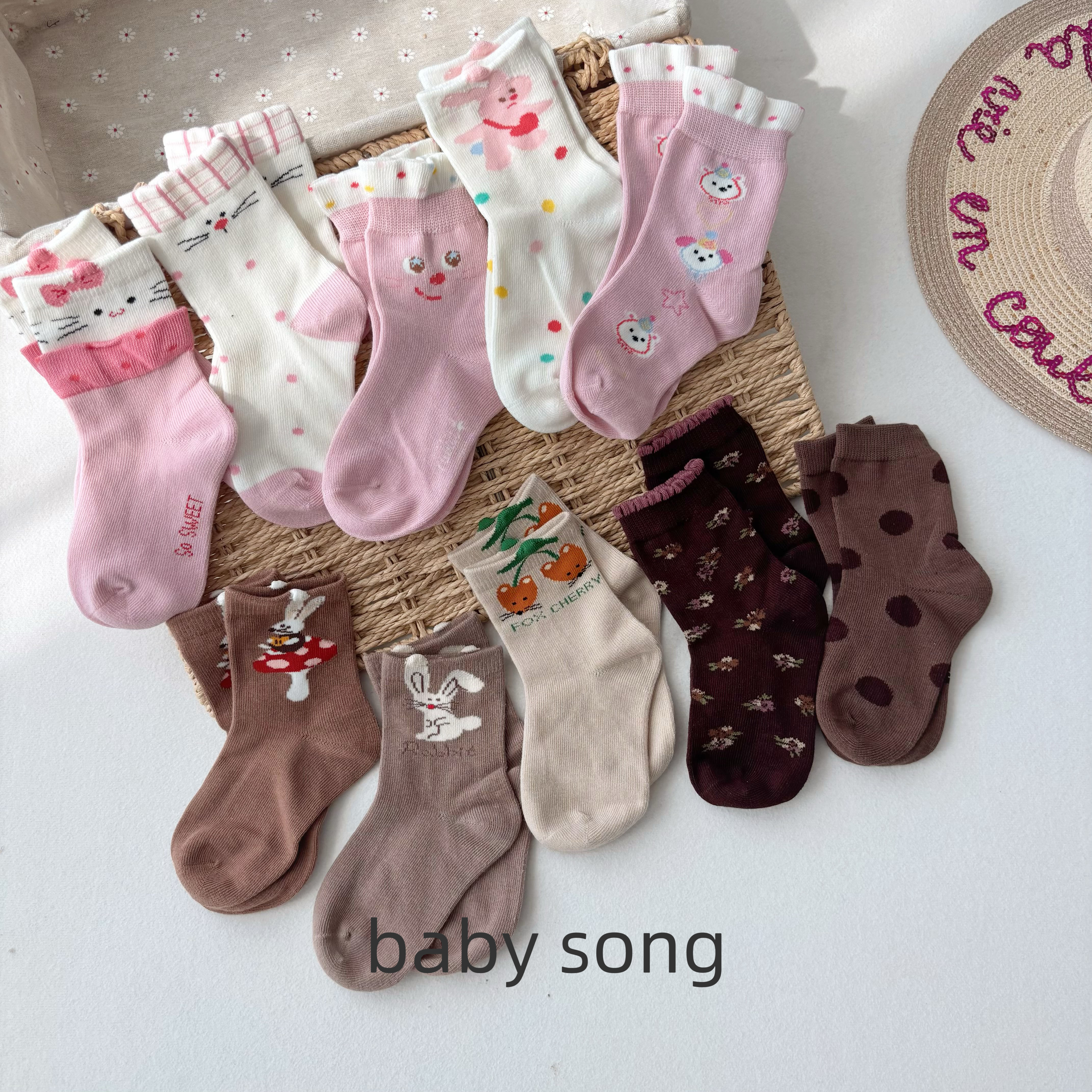 5双组!韩系3-12岁女童25秋新款纯棉高弹无骨短袜百搭防臭运动袜