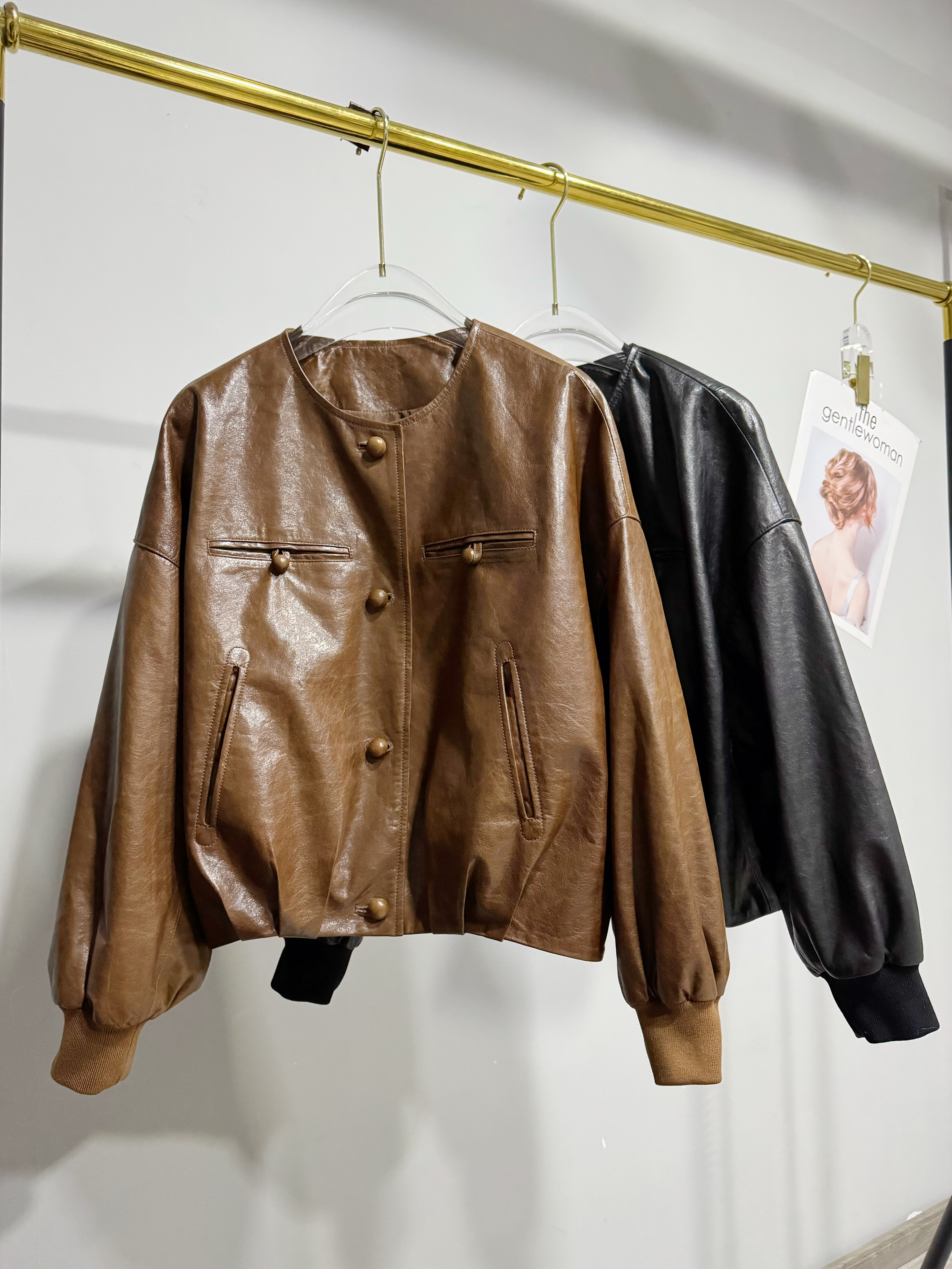 2026春新款进口油蜡头层绵羊皮皮衣短外套夹克女上衣,女装/女士精品,皮衣,淘宝优惠券,粉丝福利购,淘宝优惠卷