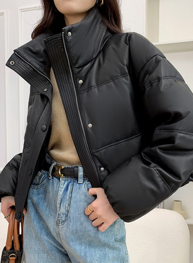 新款绵羊皮真皮皮衣女羽绒服白鹅绒短款外套冬季小个子面包服