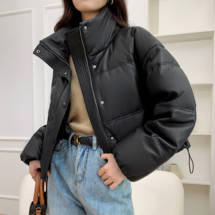 新款绵羊皮真皮皮衣女羽绒服白鹅绒短款外套冬季小个子面包服