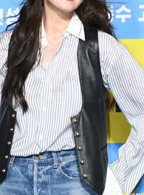 秋冬季真皮皮衣马甲女头层绵羊皮外套短款背心潮马夹崔智友同款