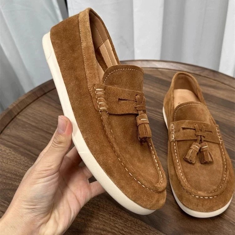 帕达索男鞋懒人一脚蹬乐福鞋男士韩版新款透气反绒皮豆豆鞋250620,流行男鞋,布鞋,淘宝优惠券,粉丝福利购,淘宝优惠卷