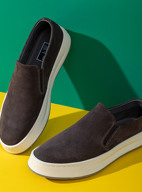 帕达索布鞋男款夏季休闲日系复古低帮板鞋一脚蹬厚底懒人鞋220522