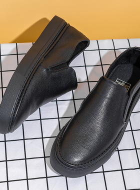 帕达索男鞋2022新款懒人鞋一脚蹬套脚休闲皮鞋真皮乐福鞋PB220328