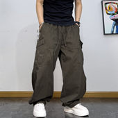 复古潮流百搭多口袋工装 裤 男士 美式 青年宽松直筒阔腿运动休闲长裤