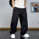 美式 子宽松弯刀垂感阔腿休闲裤 潮流休闲百搭重磅加绒运动卫裤 男裤