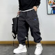 美式 男秋冬宽松百搭通勤休闲长裤 做旧褶皱工装 风多口袋加绒束脚裤