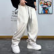 美式 男春季 休闲纯色简约阔腿直筒裤 宽松抽绳拼接青年百搭针织卫裤