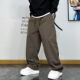 美式 抽绳百搭垂感阔腿磨毛休闲裤 宽松松弛感直筒长裤 男秋冬新款