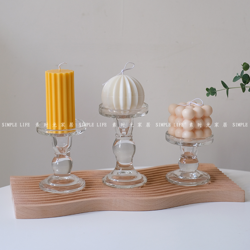 ins北欧罗马玻璃烛台摆件香薰
