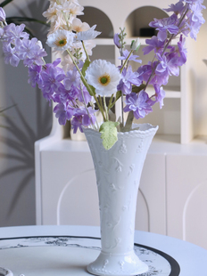 高温陶瓷花瓶大30cm高级感奶油法式水培鲜花飞燕剑兰绿植