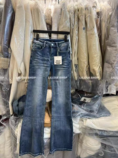 宽松显瘦百搭高腰微喇牛仔裤 MH家 韩版 新款 女加绒加厚 2025冬季