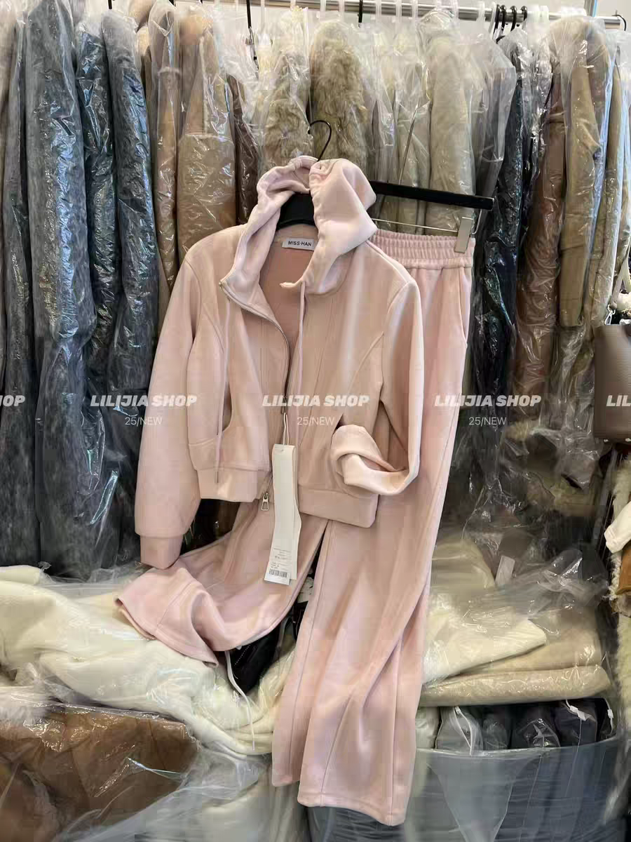 MH家 韩版连帽卫衣女套装2025冬松紧高腰显瘦阔腿裤长裤,女装/女士精品,时尚套装,淘宝优惠券,粉丝福利购,淘宝优惠卷