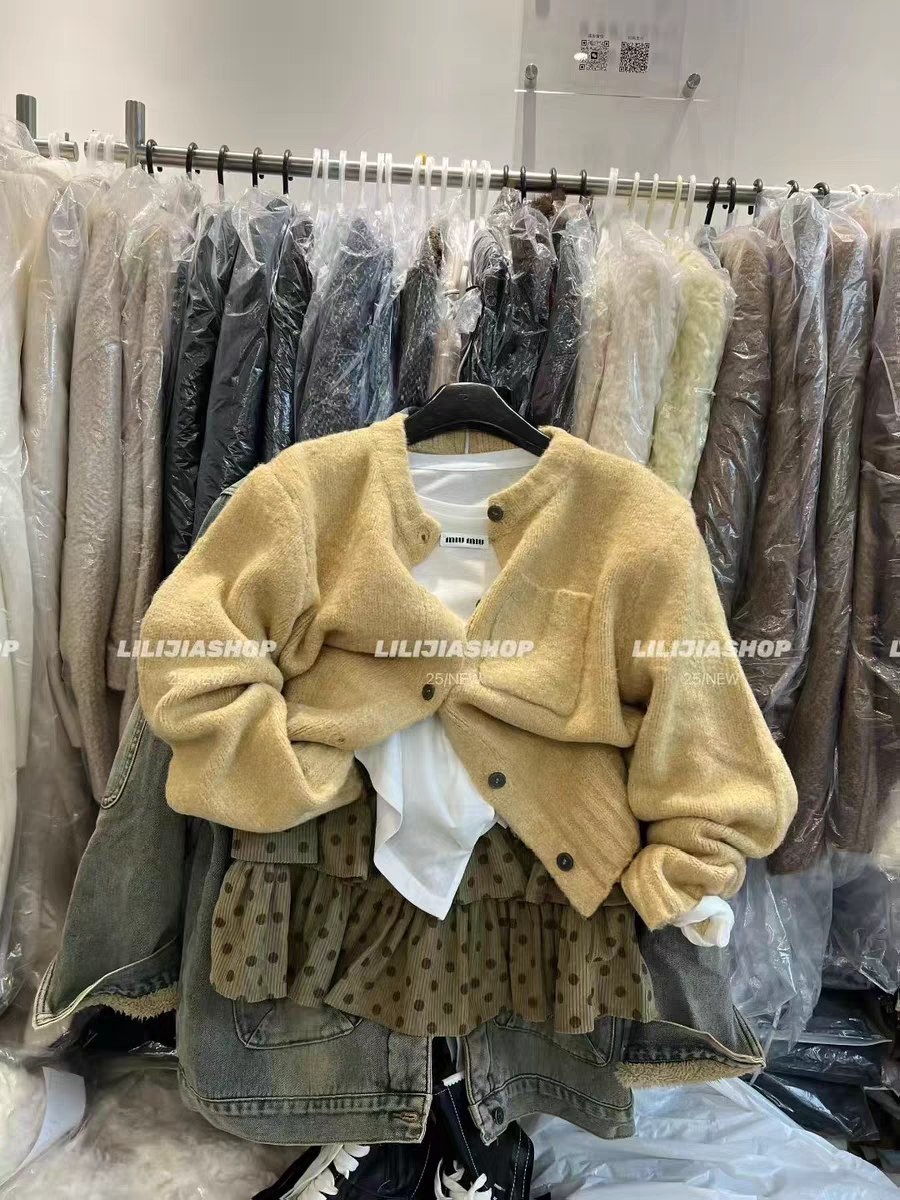 MH家 韩系高级感毛衣开衫女温柔风2025冬新款气质后绑带针织衫,女装/女士精品,毛衣,淘宝优惠券,粉丝福利购,淘宝优惠卷