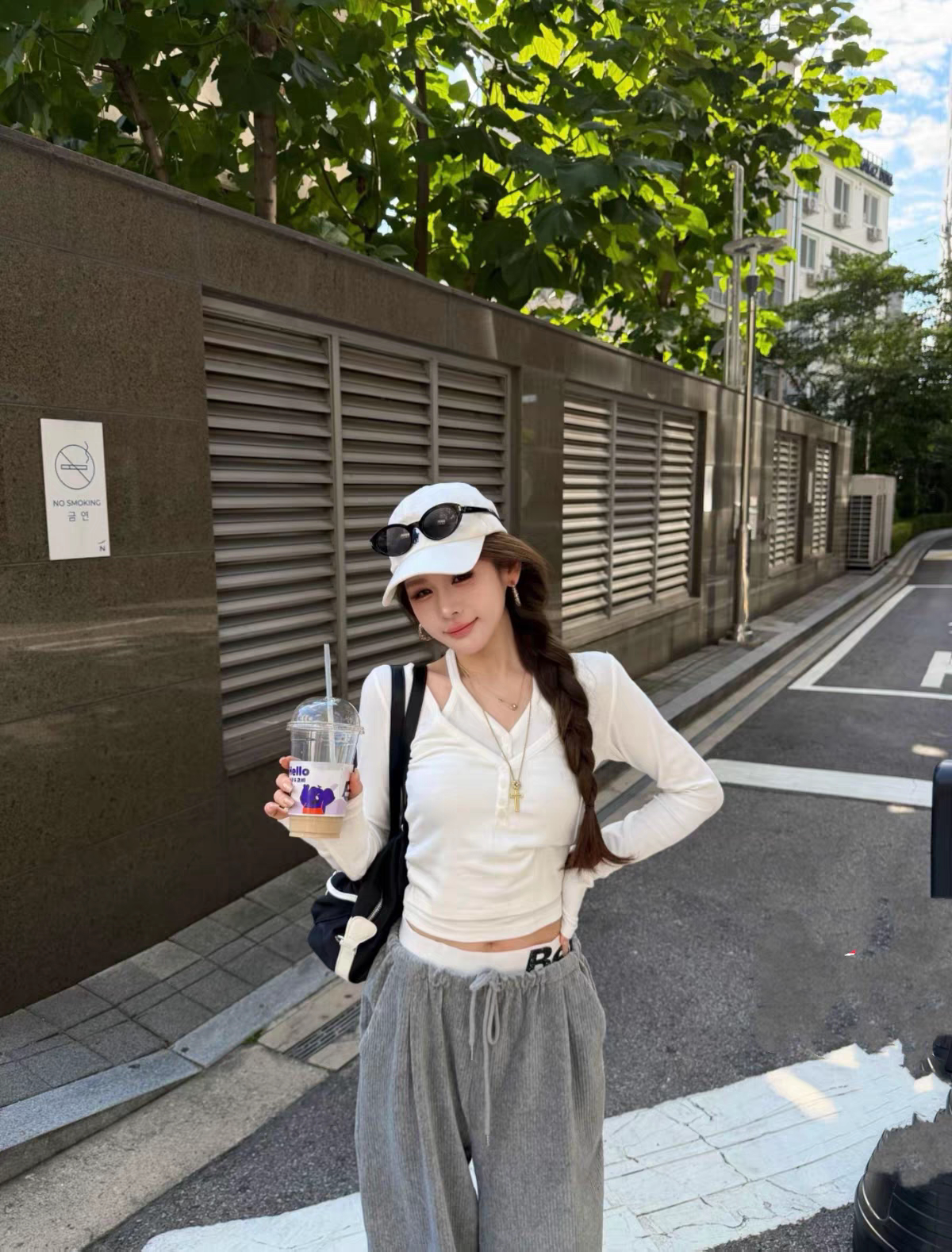 MH家 2026秋韩版百搭显瘦假两件长袖t恤女修身设计感小众上衣