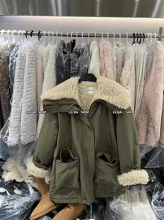 韩版 新款 宽松加厚保暖羊羔毛派克服外套 露思穿搭2025冬季 MH家