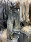 满天星重工烫钻宽松加绒百搭洋气直筒牛仔裤 MH家 2026秋冬新款