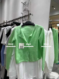 温柔软糯甜美木耳花边针织开衫 MH家 新款 2026春季 女毛衣 韩版