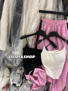 MH家 辣妹无袖吊带背心女夏性感纯欲修身内搭短款上衣外穿