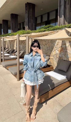 MH家 2026新款韩版时尚百搭显瘦翻领牛仔夹克外套女休闲上衣