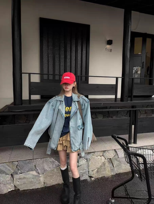 MH家 2026春季新款韩版宽松休闲百搭牛仔外套女短款夹克上衣