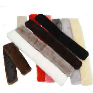 进口水貂毛领子男通用小立领整皮保暖皮衣内真皮直条内毛毛领单卖