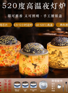 520度高温陶瓷熏香炉高足蝶恋花