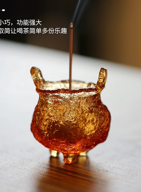 琉璃创意小香炉线香香插迷你家用茶台桌面装饰香道手工禅意小摆件