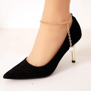 带金色婚鞋 防掉跟神器精致束鞋 大固定不掉脚链带 高跟鞋 柚米推荐