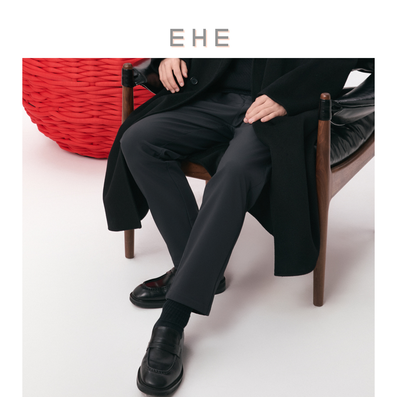EHE男装四面弹薄绒运动裤休闲通勤干爽弹力长裤男2025秋冬新款