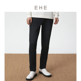 新款 男冬季 保暖加绒加厚慵懒感覆厚绒休闲水洗牛仔裤 EHE男装
