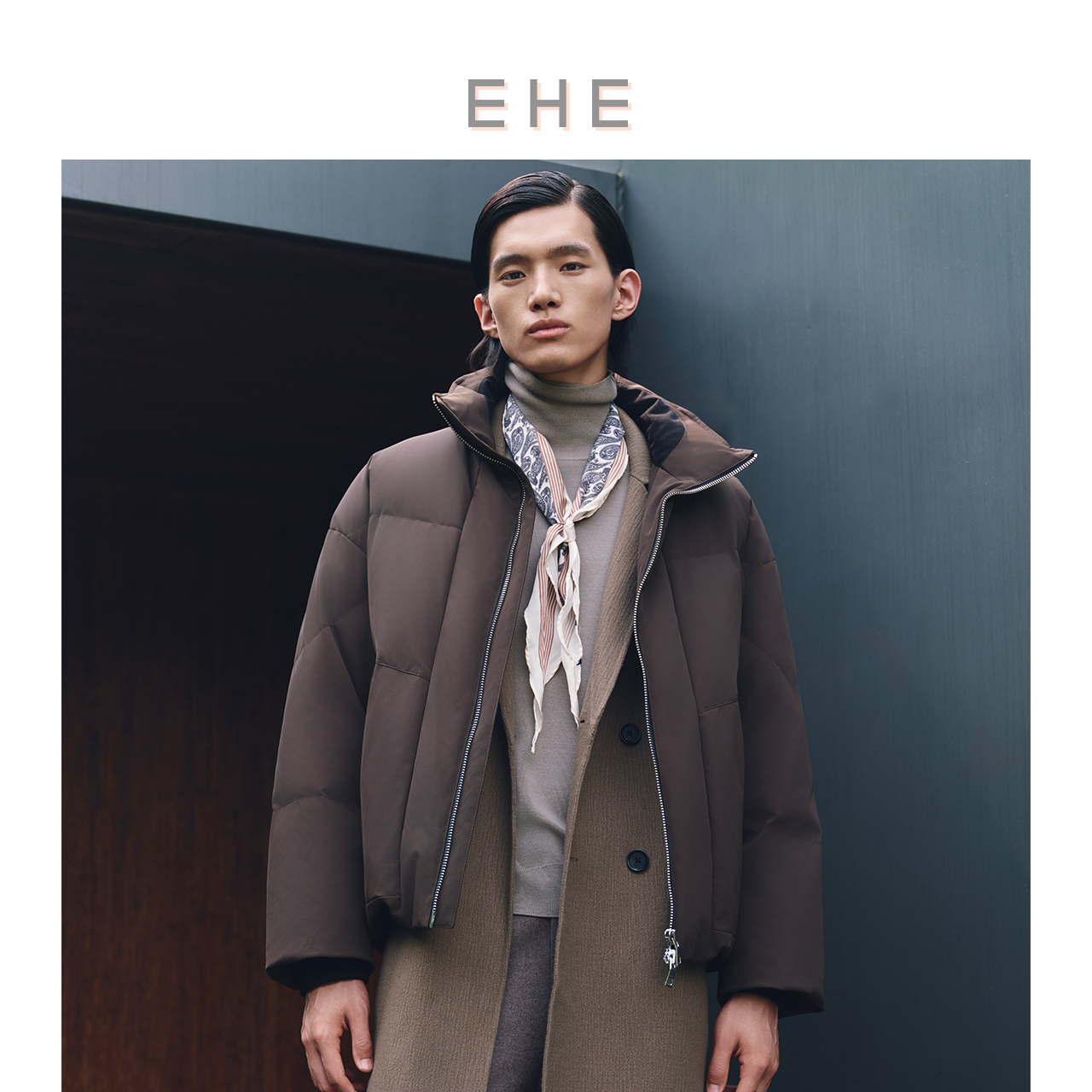 EHE男装90%白鸭绒 “Dermizax“面料立领厚羽绒服男冬季新款