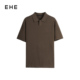 EHE男装 新款 粘纤莱赛尔混纺海鸥领撞色柔软短袖 毛T恤男2026春季