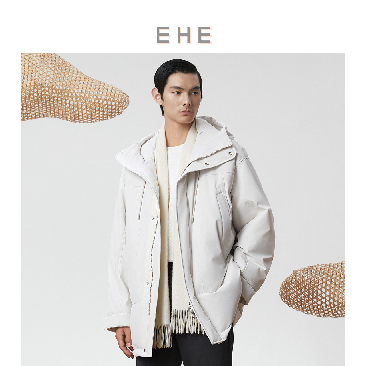 防风中长白鸭绒加厚羽绒服