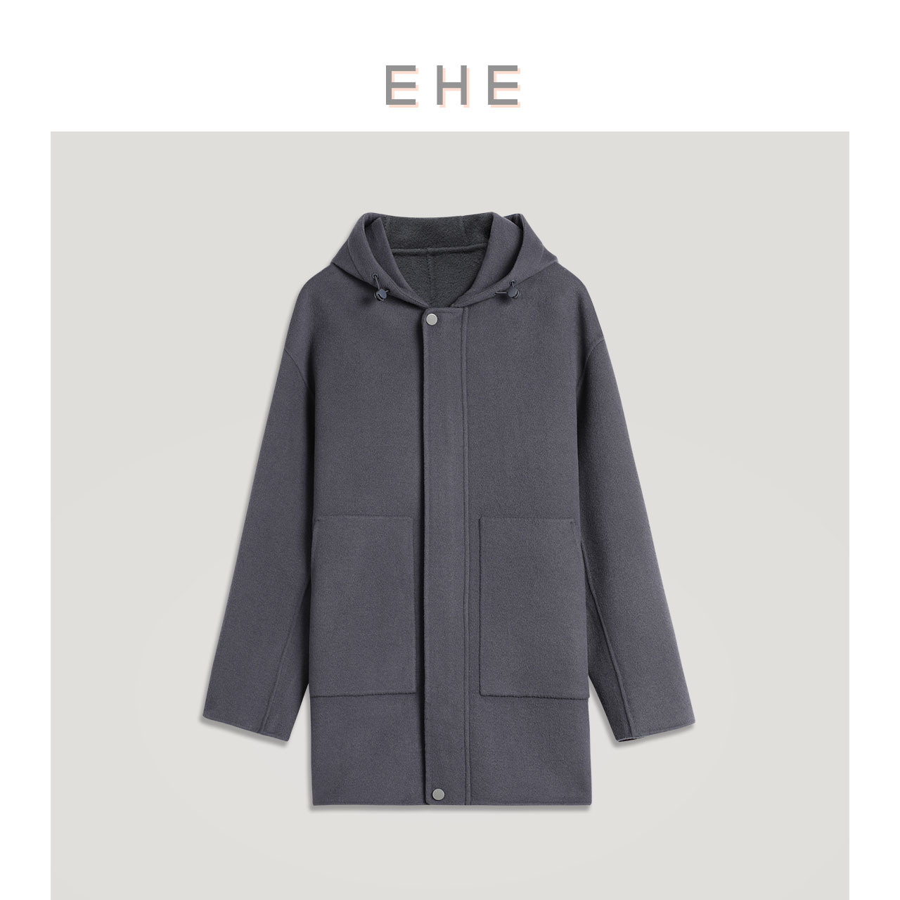 EHE男装100%绵羊毛毛呢大衣男