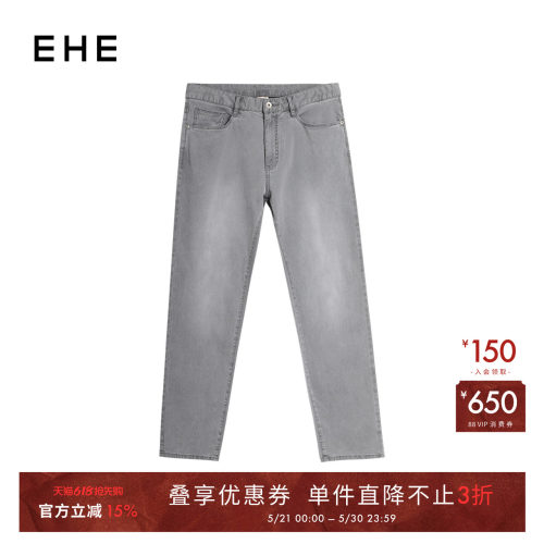 EHE男装水洗复古休闲牛仔裤男