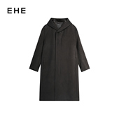 温暖松弛感连帽拉链长大衣男2025秋冬新款 EHE男装 100%绵羊毛经典