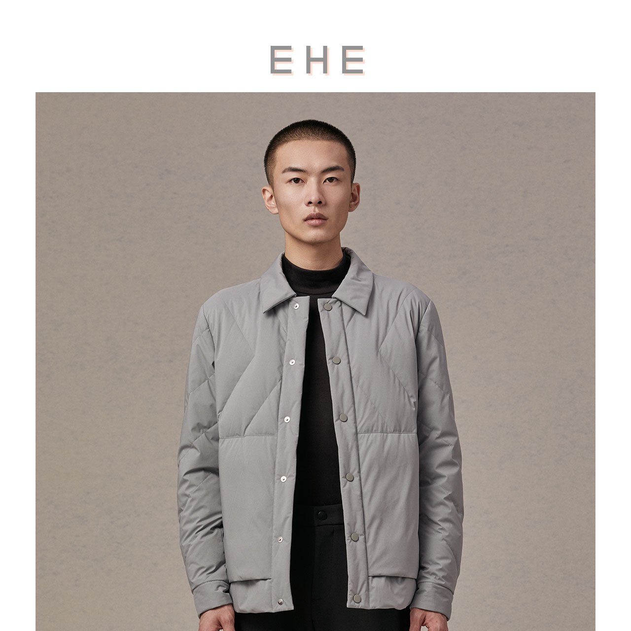 EHE男装90%白鹅绒衬衫式羽绒服