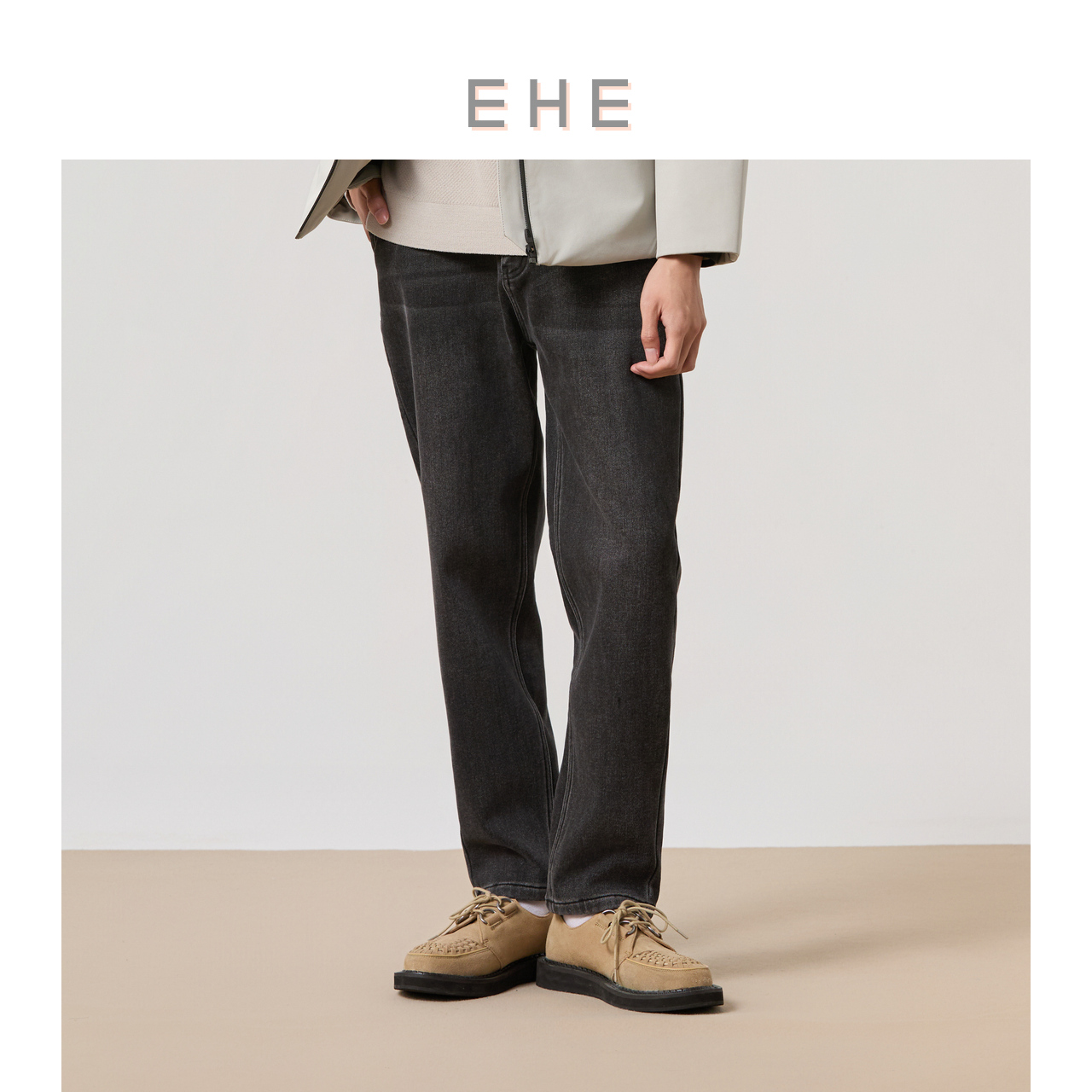 ehe男士直筒休闲牛仔长裤