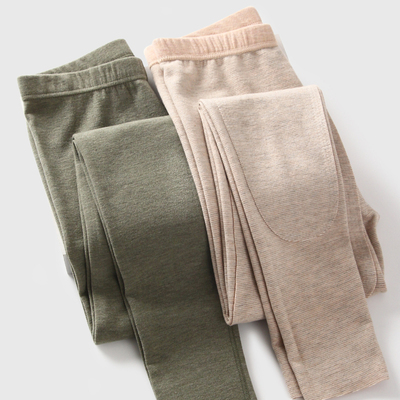 羊毛蚕丝德绒保暖裤加长护膝贴片内搭裤无痕发热加厚磨毛棉毛裤