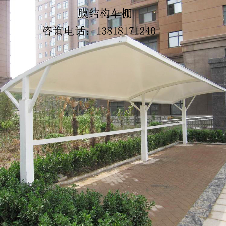 户外 张拉膜材pvc充气膜结构反吊膜布汽车雨棚防水布pvdf白色ptfe