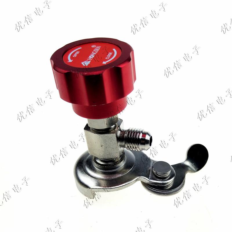 鸿森HS-340A通用开瓶器新款纯铜 R600/R22/R134A通用型雪种开启阀