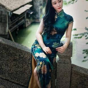 民国老上海千金气质张曼玉同款改良绝美旗袍走秀演出年轻款女高端