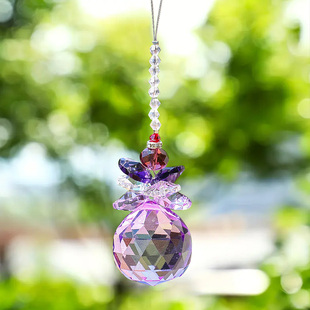 集光太阳捕手水晶挂件守护天使紫色玻璃水晶球彩虹棱镜花园装饰品