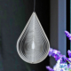 跨境现货创意北欧不锈钢金属镜面立体风铃旋转3D水滴风铃悬挂装 饰