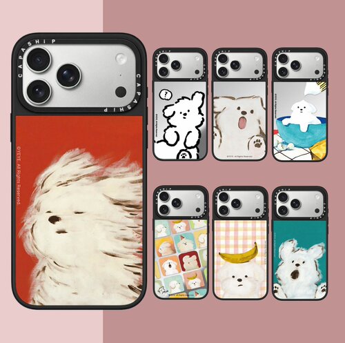 C家适用苹果15iPhone14plus16镜面三星13promax17磁吸Magsafe潦草小狗xr手机壳12防摔11新款xs高级感保护套
