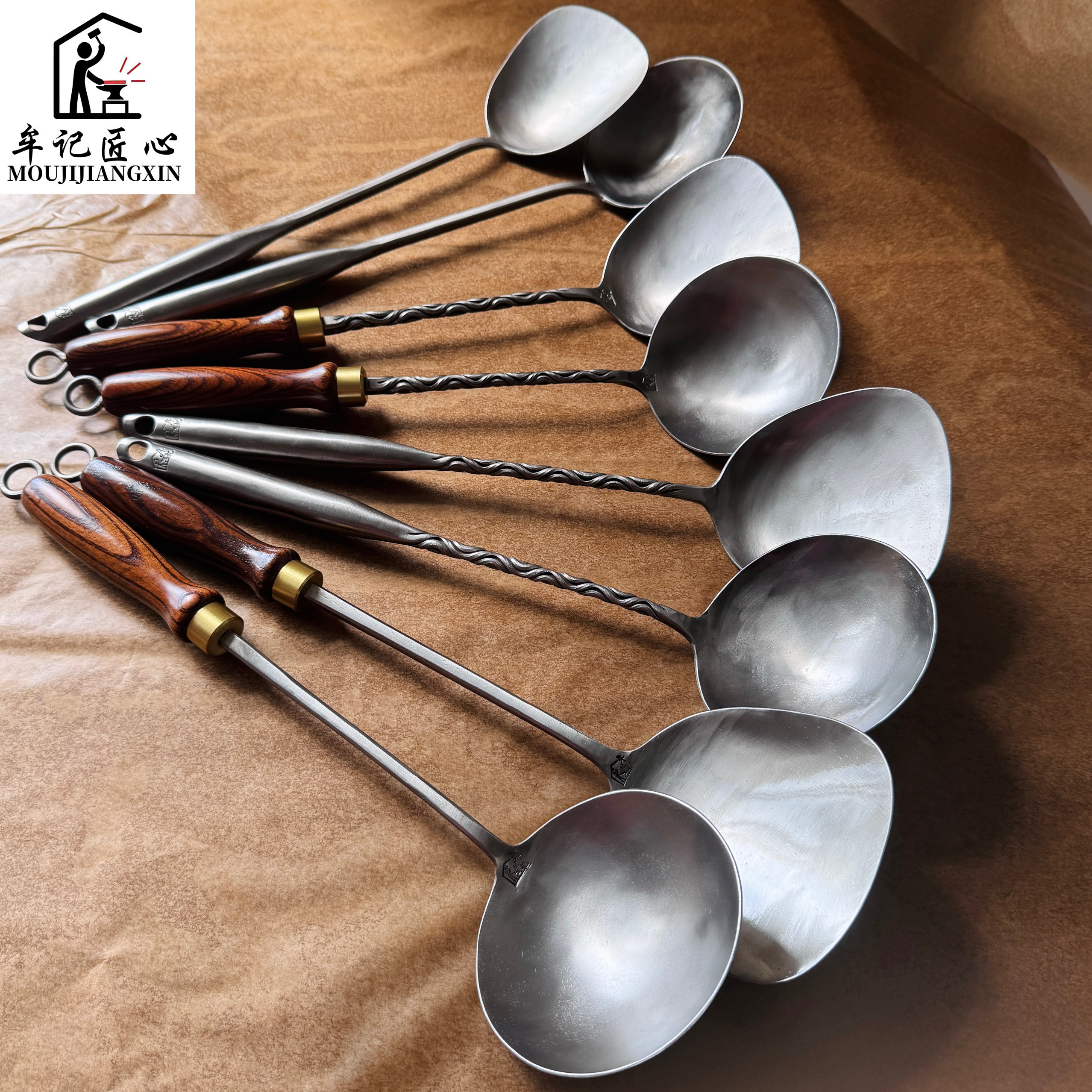 牟记匠心手工304不锈钢锅铲家用炒菜铲子不烫手锅铲厨具木质手柄,厨房/烹饪用具,锅铲,淘宝优惠券,粉丝福利购,淘宝优惠卷