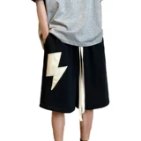 Спортивные летние шорты, дизайнерские черные штаны, в американском стиле, тренд сезона, свободный крой