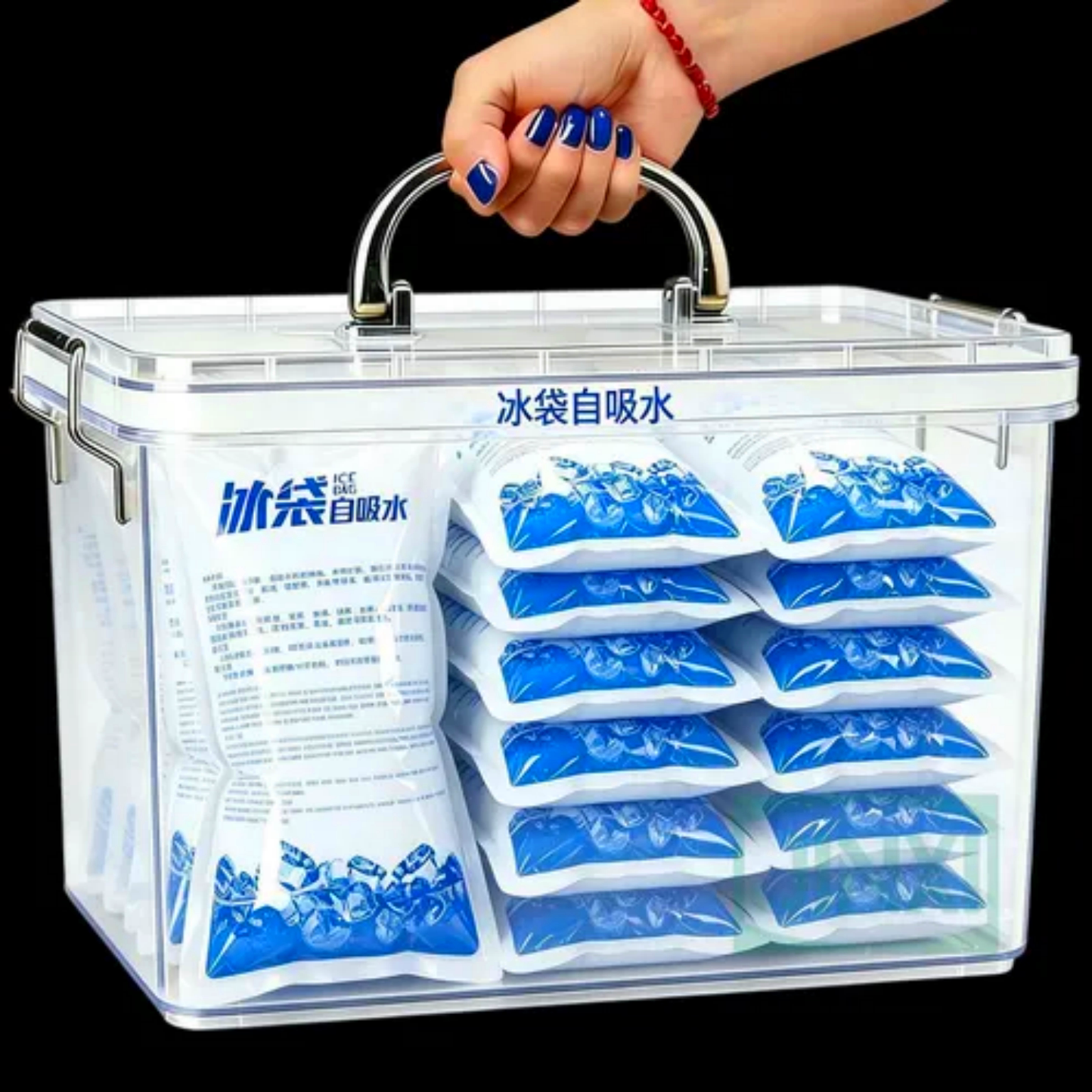 一次性自吸水冰袋12格加厚冷藏保鲜冰敷制冰袋快递食品海鲜保冷袋