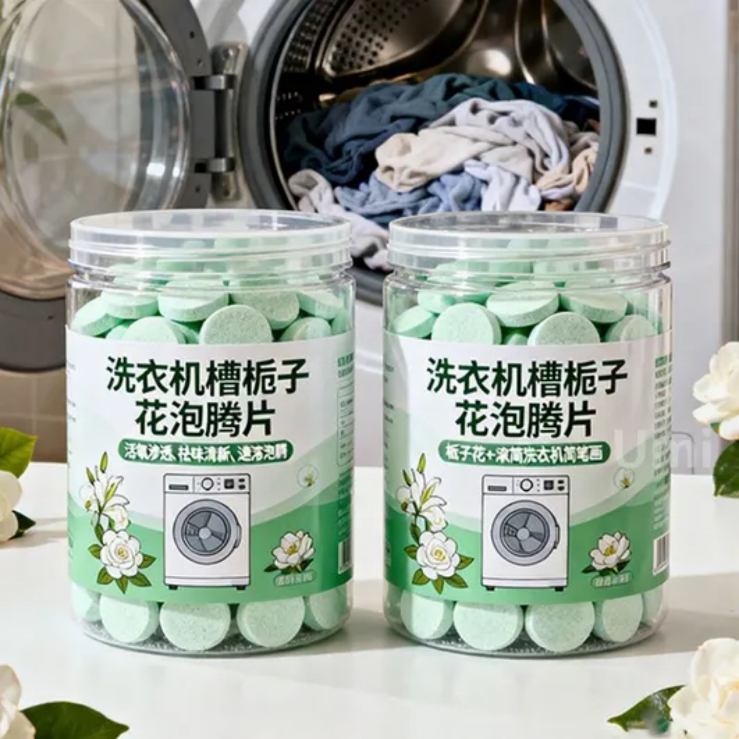 栀子花洗衣机槽清洁片除臭去污多效合一去异味持久留香加强版花香